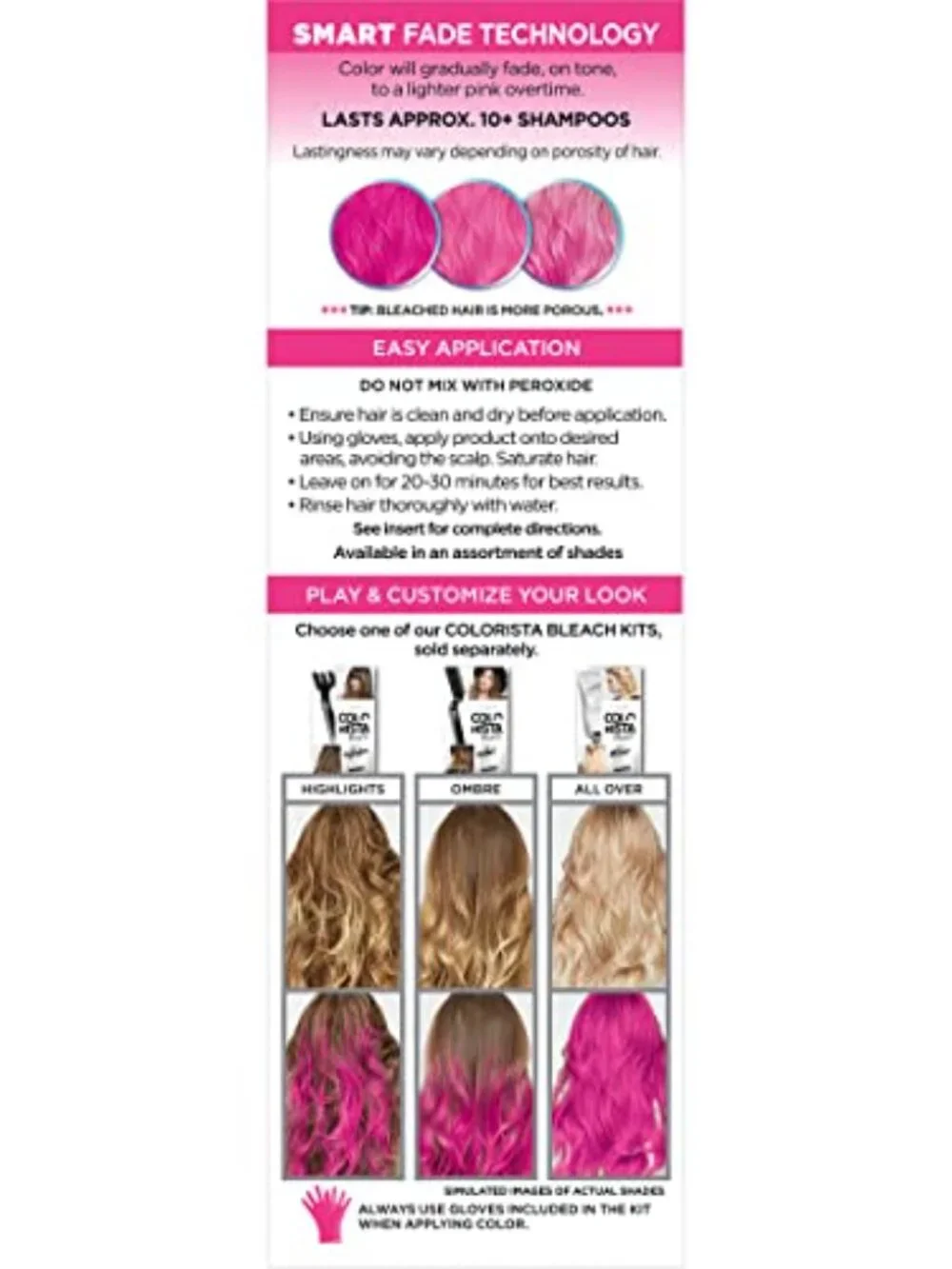 2/$12 💥🆕 L'Oreal Paris Colorista Semi-Perm Hair Color | Metallic Pink | 7338